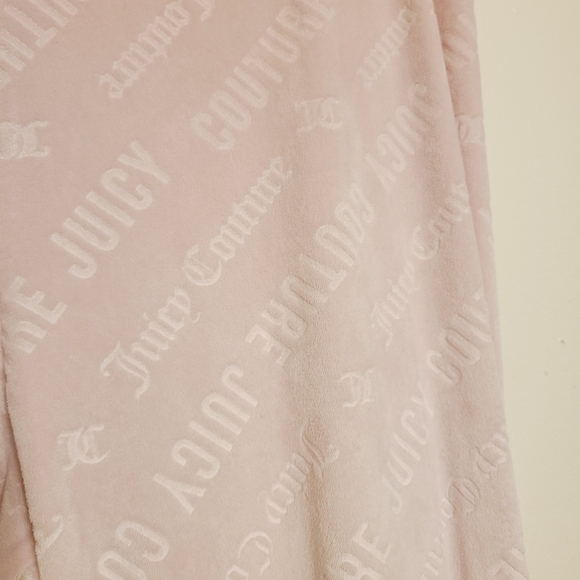 Juicy Couture | Women's Light Pink Logo Print Velour PJ Leggings (Size Medium) - Picture 7 of 13